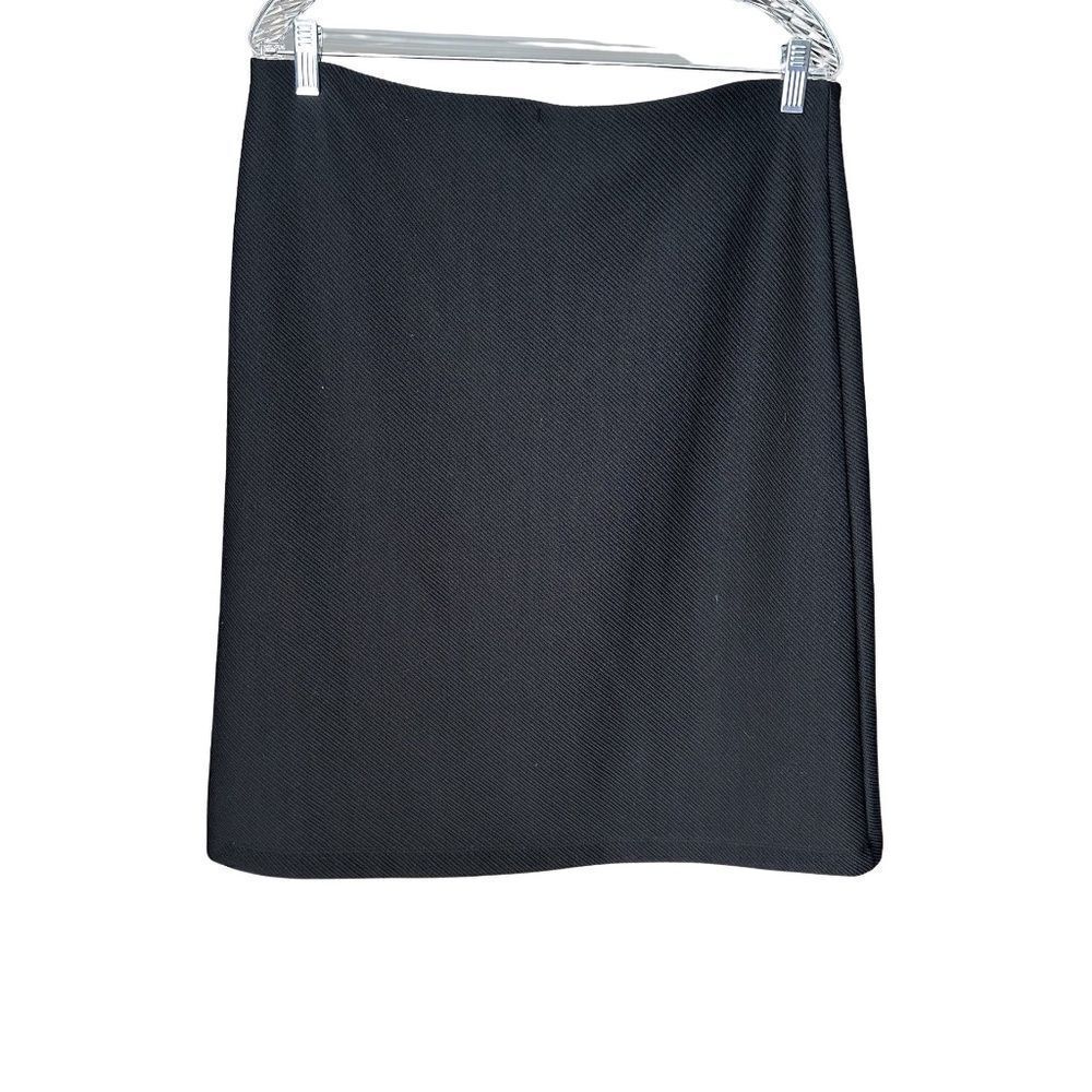 Liz Claiborne Black Ribbed Textured Elastic Waist Skirt Size Large